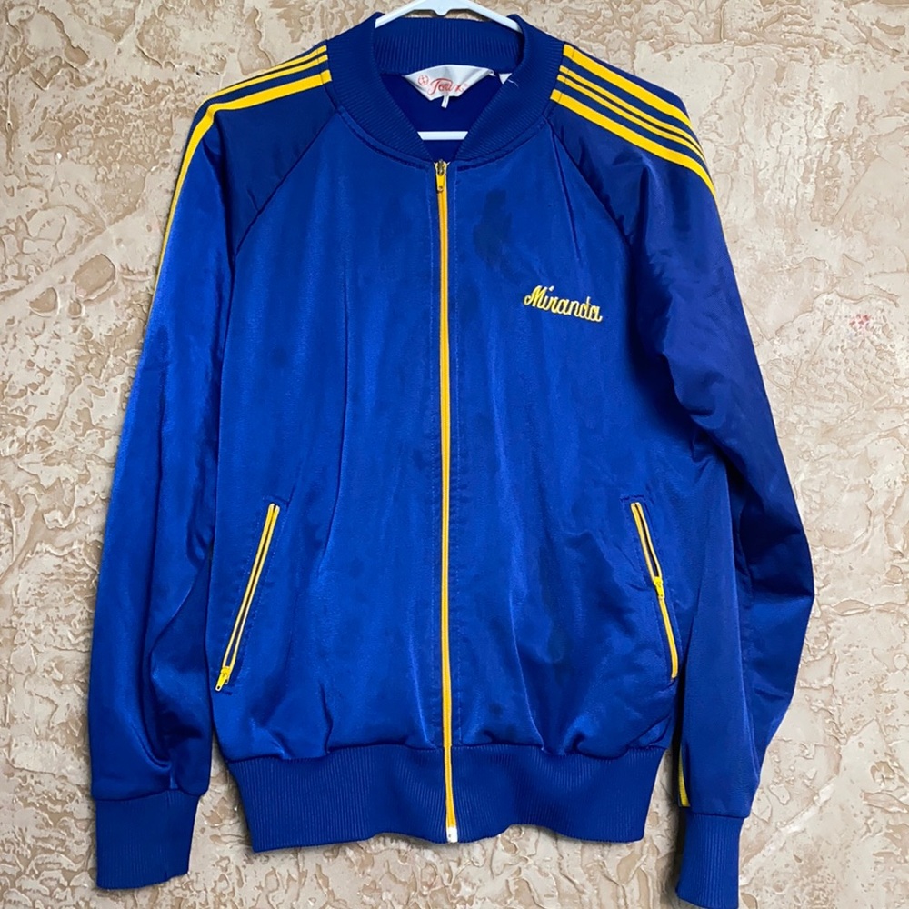 Vintage Tonix Track Jacket Blue and Yellow Sweethearts M